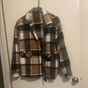 Plaid Jacket with Pockets